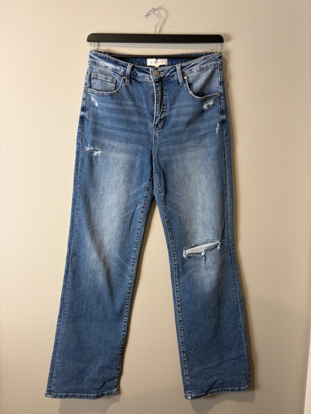 Risen Distressed Straight Leg Jeans Size 11/30